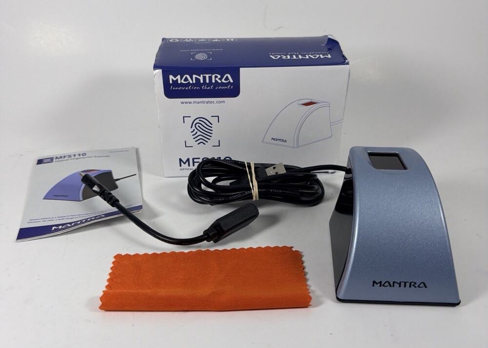 Mantra MFS100 Biometric USB Fingerprint Scanner w/ Cable Open Box